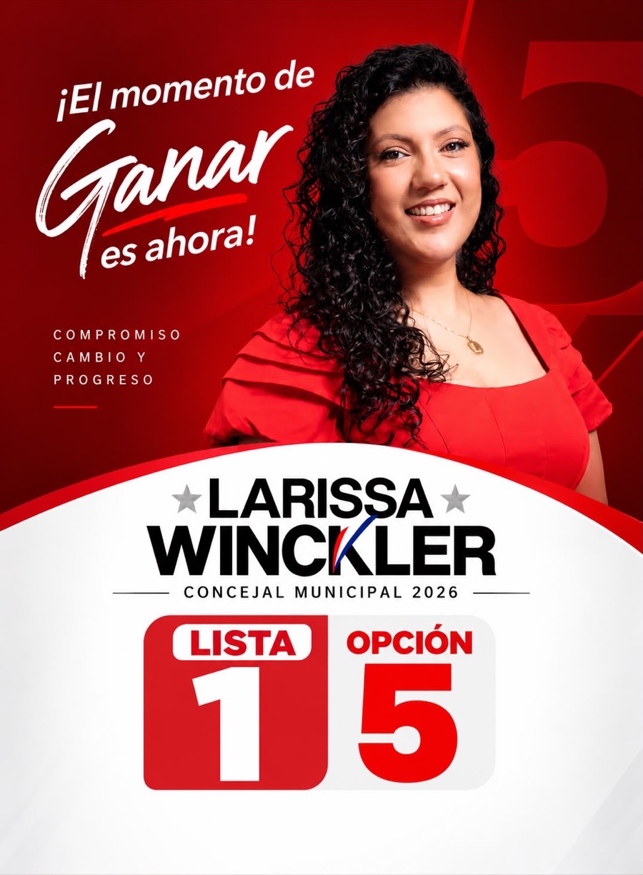 Afiche de campaña de LARISSA WINCKLER. Lista 1, Opción 5