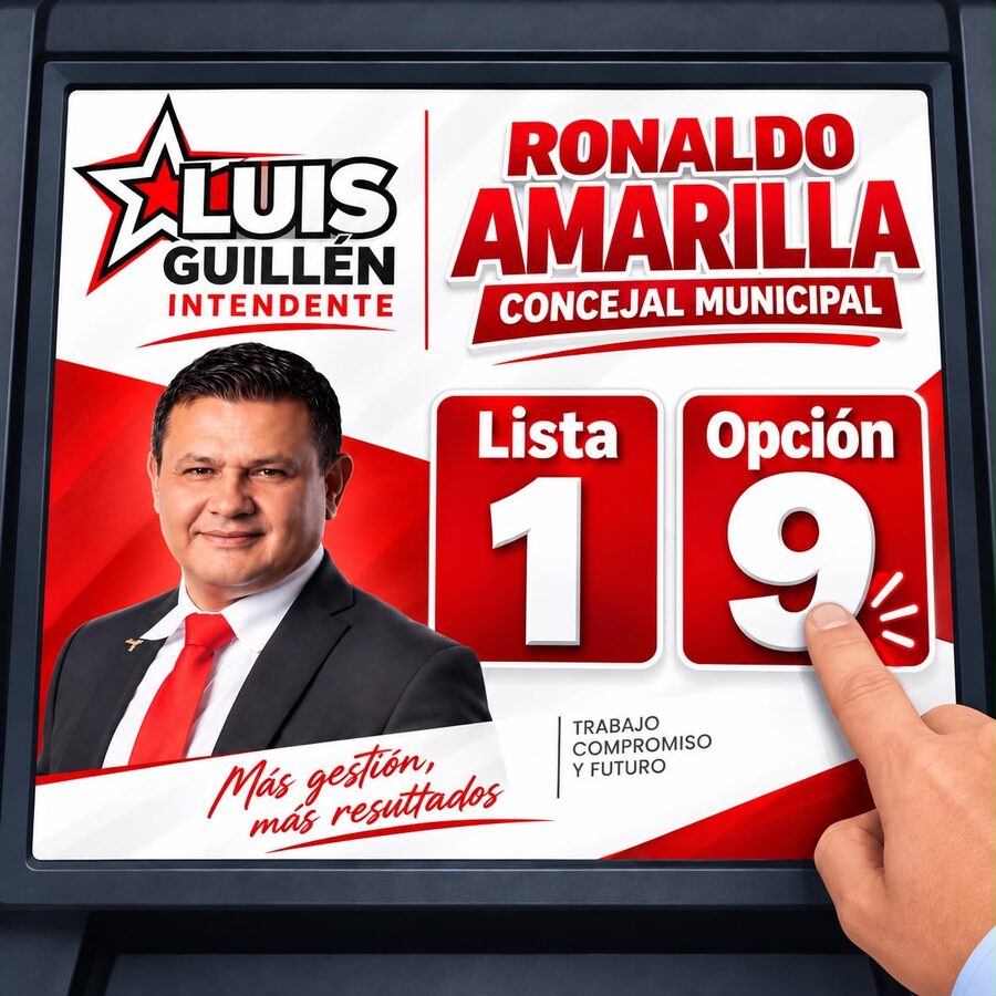 Afiche de campaña de RONALDO AMARILLA. Lista 1, Opción 9